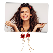 Load image into Gallery viewer, Pendientes de fleco rosa - Ozerty