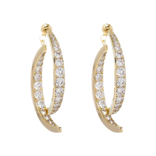 Load image into Gallery viewer, Pendientes cruzados de plata y oro - Ozerty