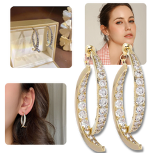 Load image into Gallery viewer, Pendientes cruzados de plata y oro - Ozerty