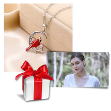 Load image into Gallery viewer, Colgante en forma de corazón con un cardenal - Ozerty