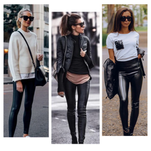 Load image into Gallery viewer, Pantalones de cintura alta de piel sintética - Ozerty
