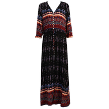 Load image into Gallery viewer, Vestido bohemio con cuello de pico
-Negro/XXXL - Ozerty
