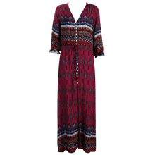 Load image into Gallery viewer, Vestido bohemio con cuello de pico
-Rojo/XXXL - Ozerty