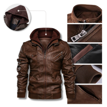 Load image into Gallery viewer, Chaqueta motera clásica de cuero marrón
- Ozerty