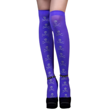 Load image into Gallery viewer, Calcetines de compresión para Halloween -Esqueleto morado - Ozerty