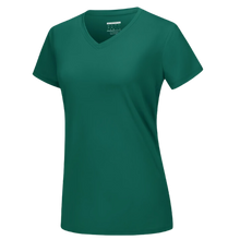 Load image into Gallery viewer, Camiseta de refrigeración instantánea para mujer con cuello de pico
-Verde esmeralda - Ozerty