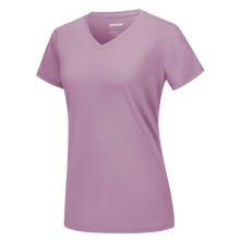 Load image into Gallery viewer, Camiseta de refrigeración instantánea para mujer con cuello de pico
-Gris Morado - Ozerty