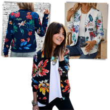 Load image into Gallery viewer, Chaqueta bomber con motivos florales y manga larga
- Ozerty
