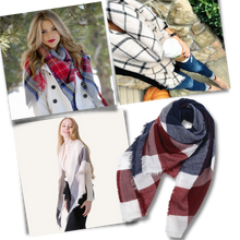 Load image into Gallery viewer, Bufanda de cashmere con tacto de lana de angora y diseño tartán
- Ozerty