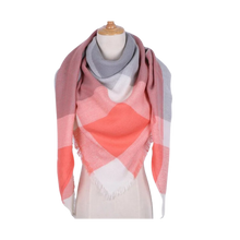 Load image into Gallery viewer, Bufanda de cashmere con tacto de lana de angora y diseño tartán
-Madrid - Ozerty