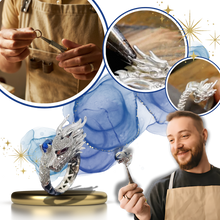 Load image into Gallery viewer, Anillo de plata con forma de dragón hecho a mano - Ozerty