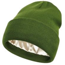 Load image into Gallery viewer, Gorro de punto con forro de satén -Verde - Ozerty