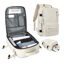 Load image into Gallery viewer, Mochila de viaje impermeable con carga USB
-Beige - Ozerty