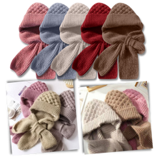 Load image into Gallery viewer, Gorro y bufanda de punto 2 en 1, con protección auditiva y material cortaviento
- Ozerty